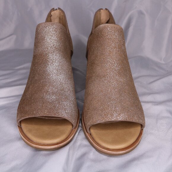 Sofft Glitter Open Toe Ankle Booties Block Heel Size 8 NEW Without Box - Picture 4 of 8